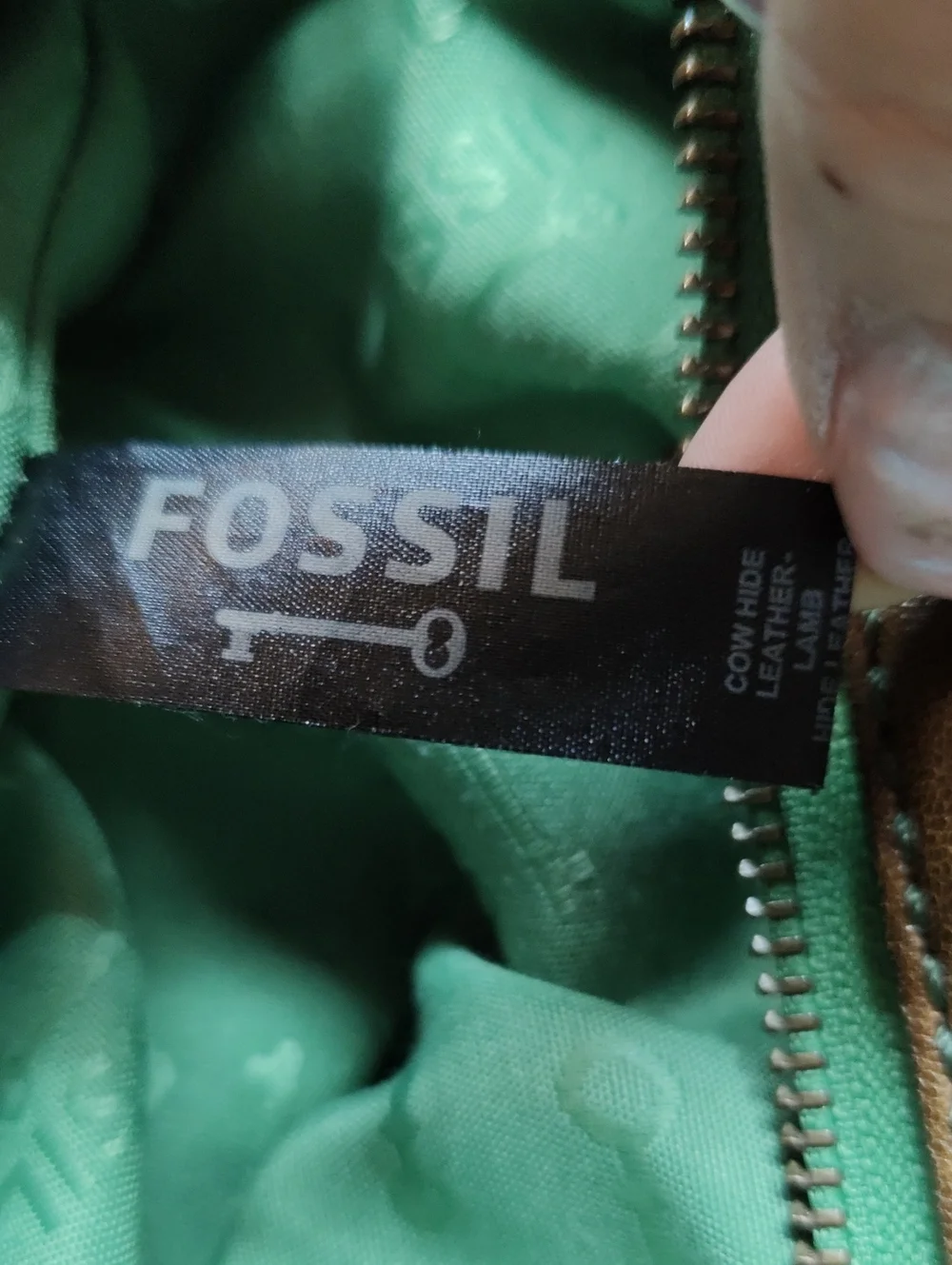 Fossil Mason Satchel Olive Green & Brown Y2k